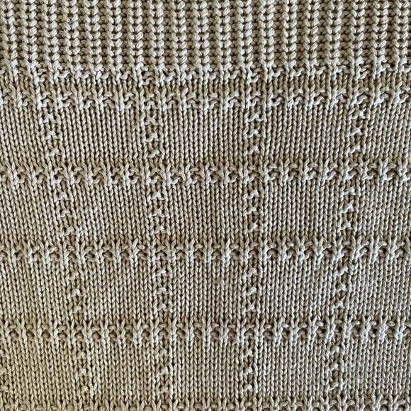 Adler knit beige patterned long sleeve lightweight sweater cotton blend sz M - Picture 8 of 8